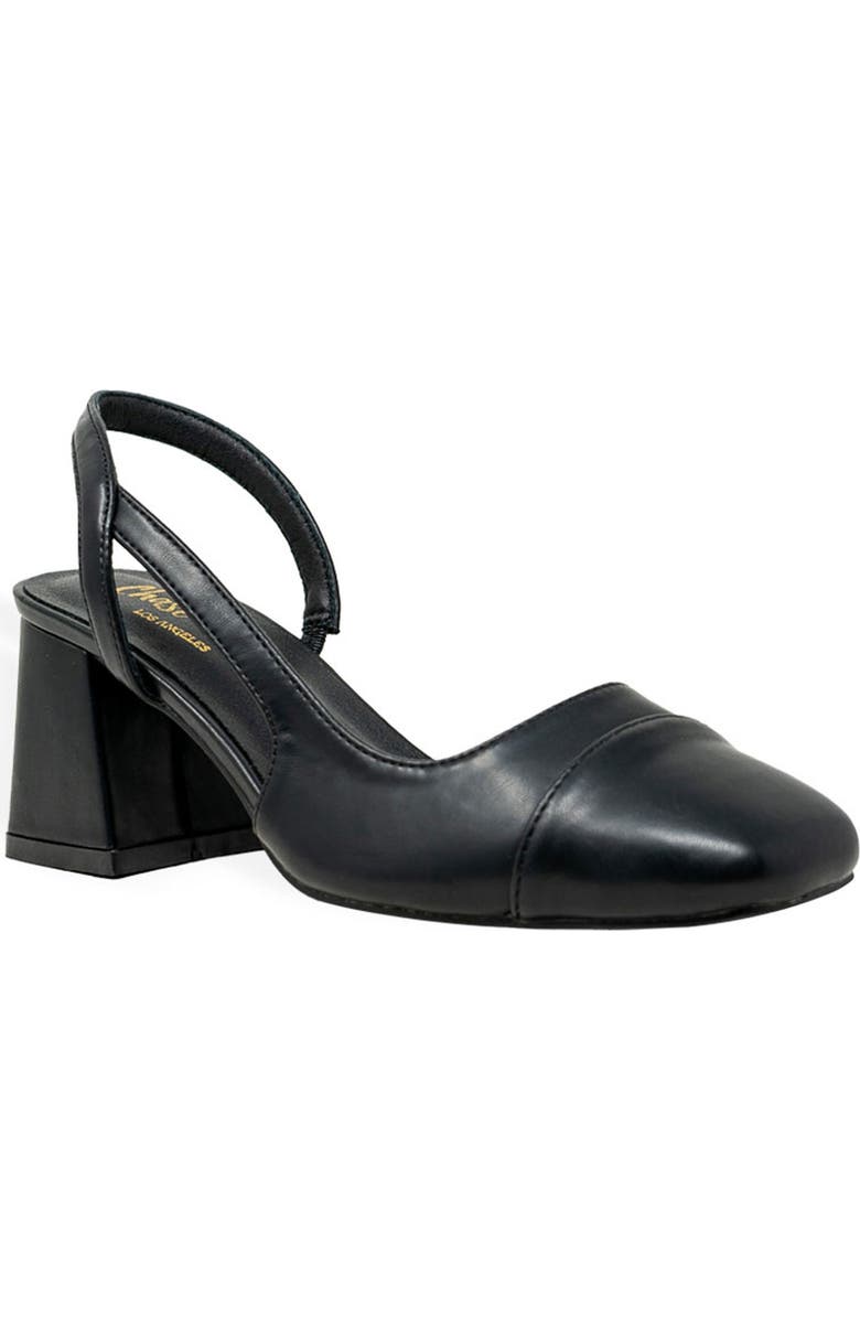 CHASE AND CHLOE Slingback d'Orsay Pump, Main, color, Black/ Black