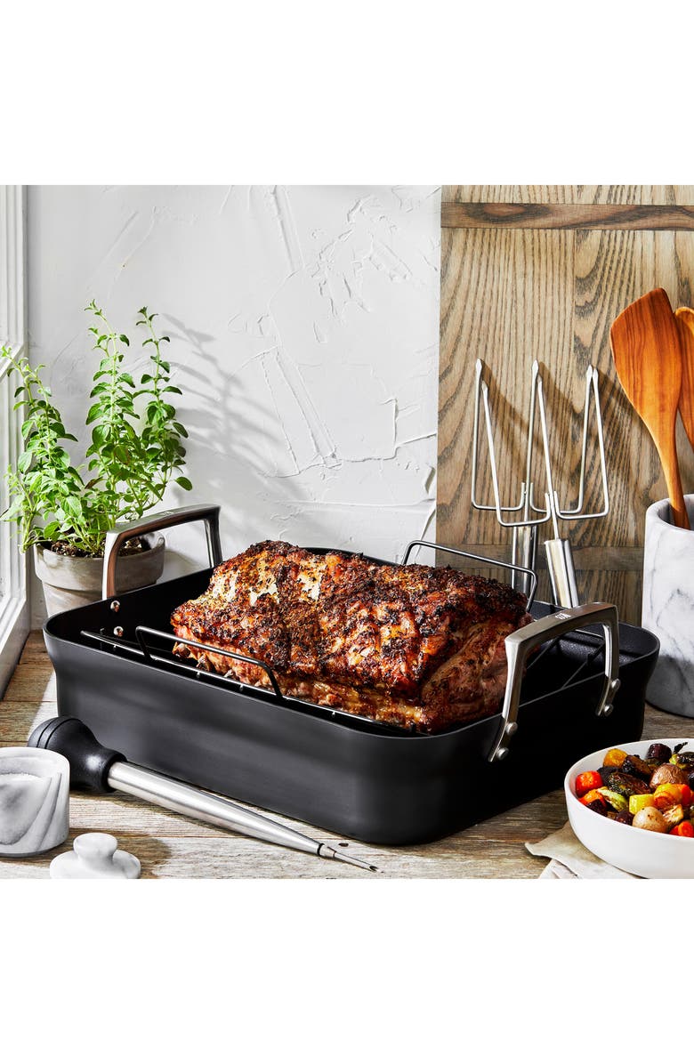 ZWILLING Motion Hard Anodized Nonstick Roasting Pan, Alternate, color, Matte Black