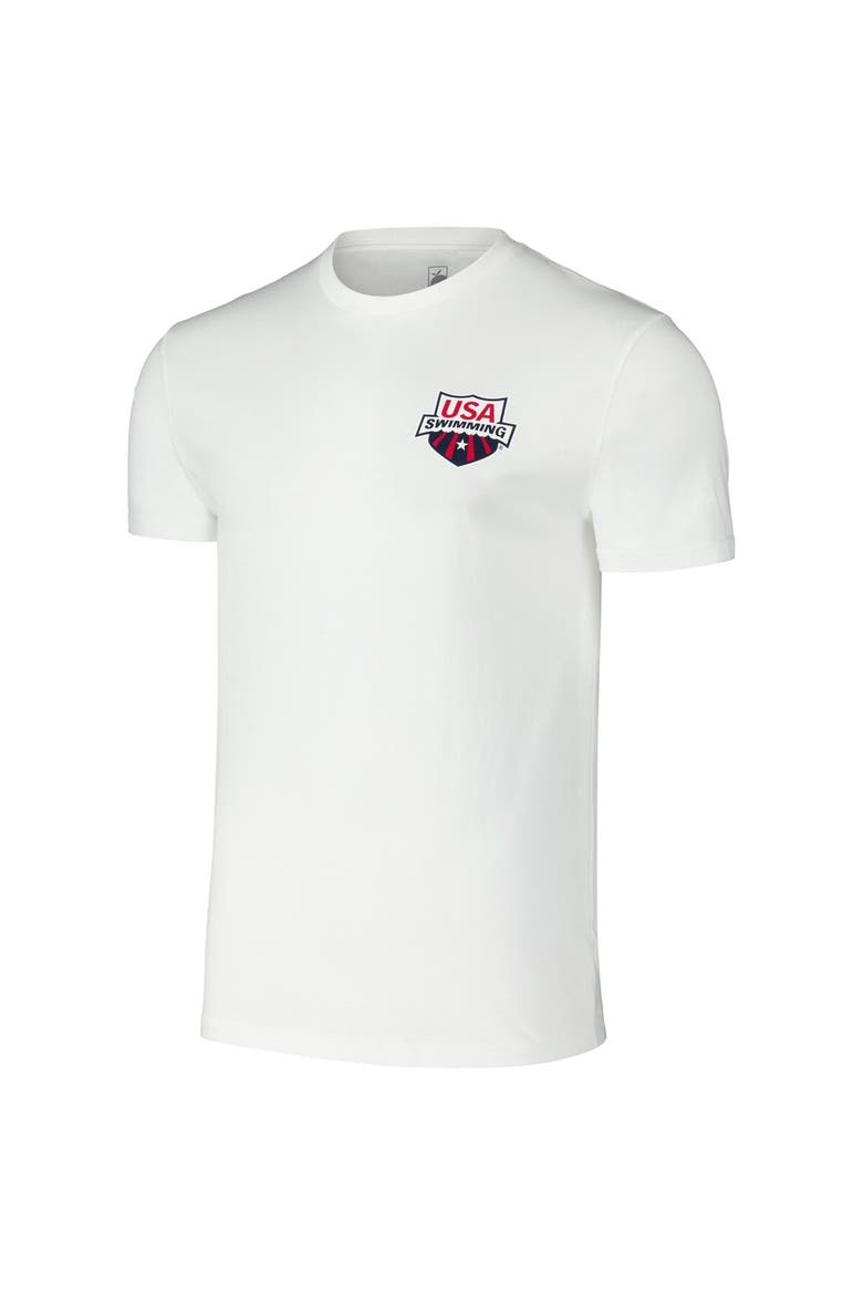 Unisex Flomotion White USA Swimming Later Gator T-Shirt, Alternate, color, White