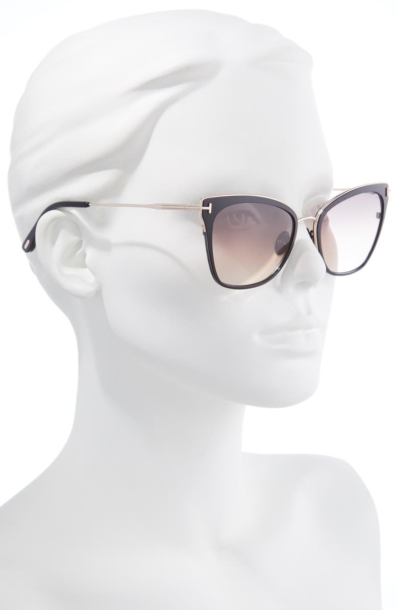 TOM FORD Faryn 56mm Cat Eye Sunglasses, Alternate, color,