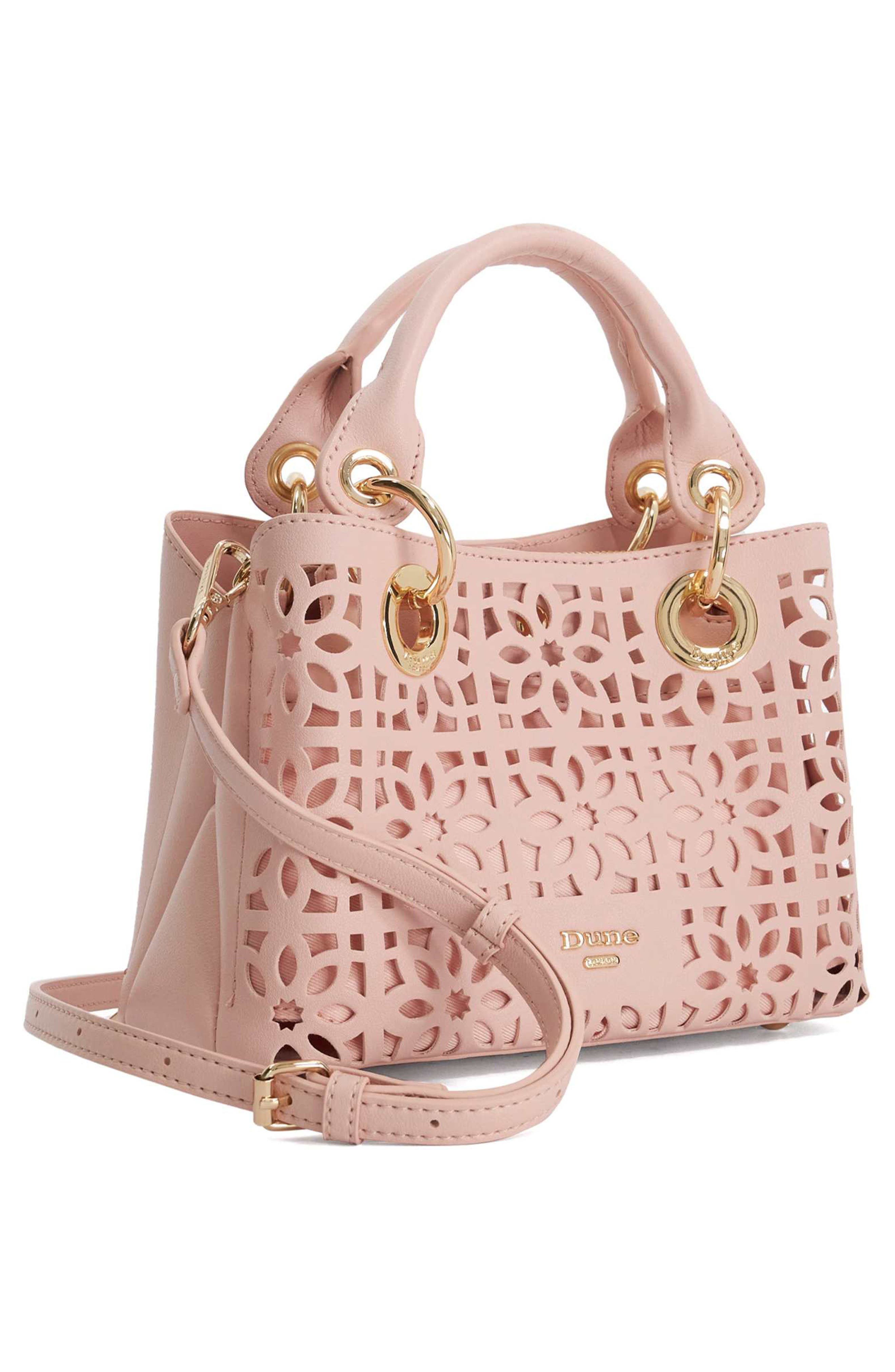 Dune London Diddydelaser Faux Leather Top Handle Bag, Alternate, color, Blush