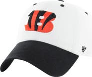 '47 Men's '47 White/Black Cincinnati Bengals Double Header Diamond Clean Up Adjustable Hat
