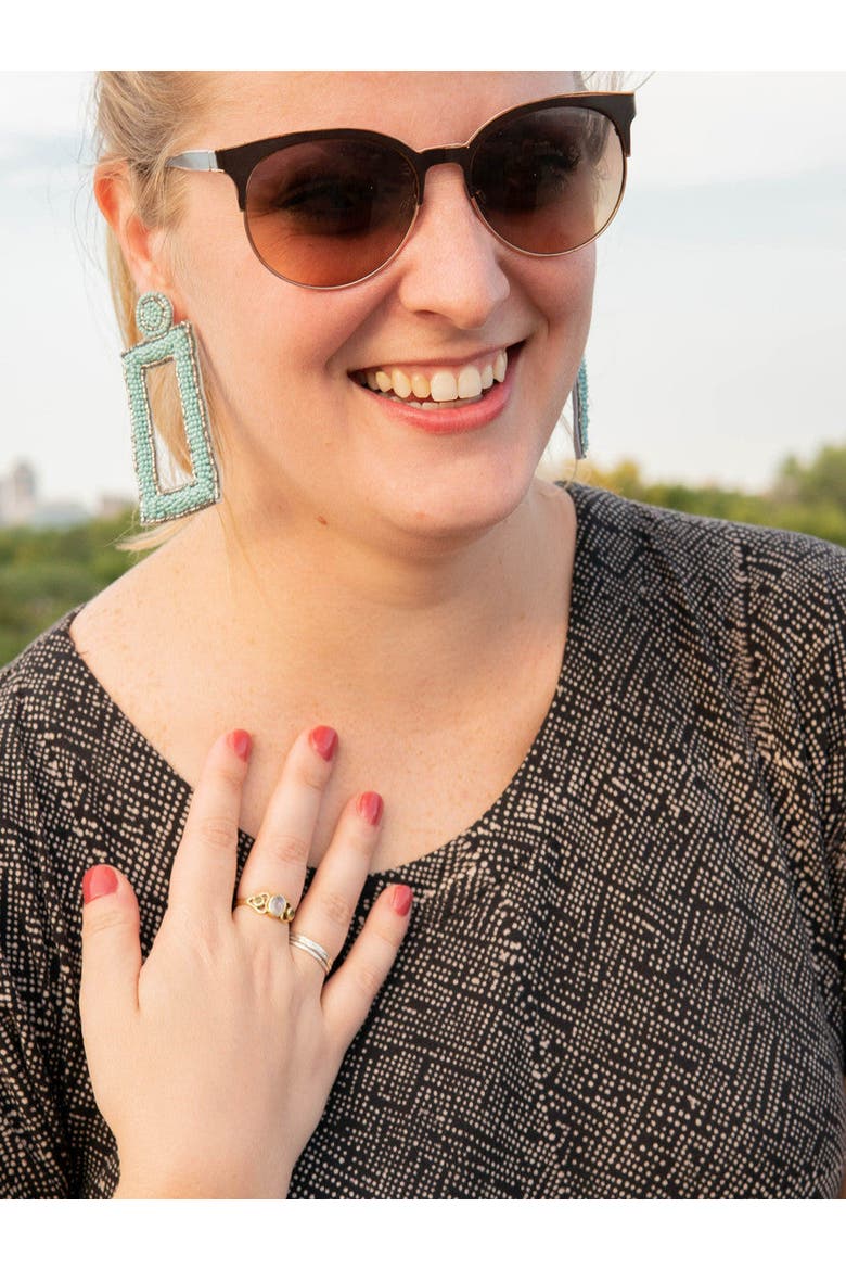 Triple Harvest Stone Ring, Alternate, color, Green