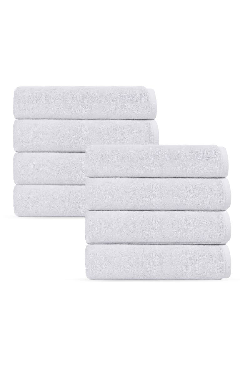 Puresoft 8-Piece Turkish Cotton Washcloths, Main, color, WHITE