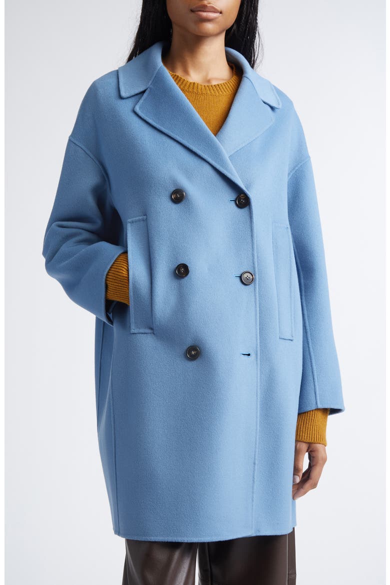 Eden Wool Flannel Peacoat, Main, color, LIGHT BLUE