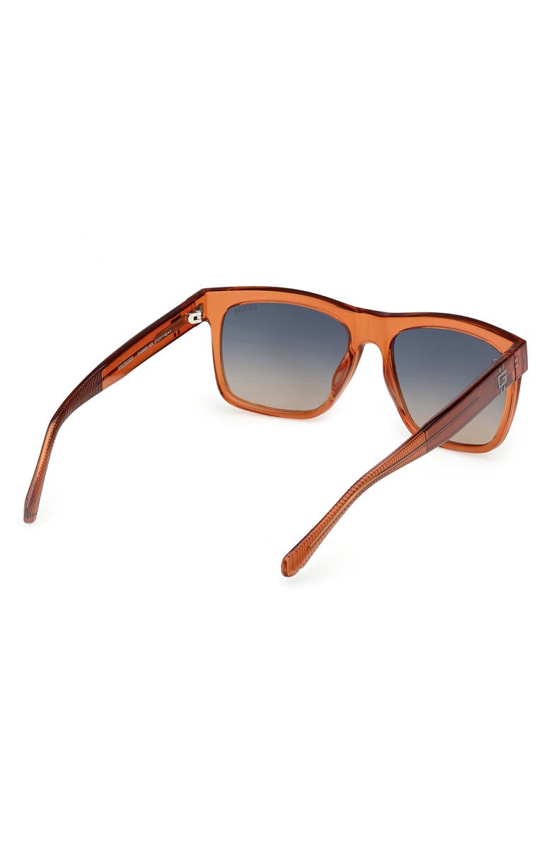 GUESS Square Sunglasses, Alternate, color, Shiny Orange / Blue Mirror