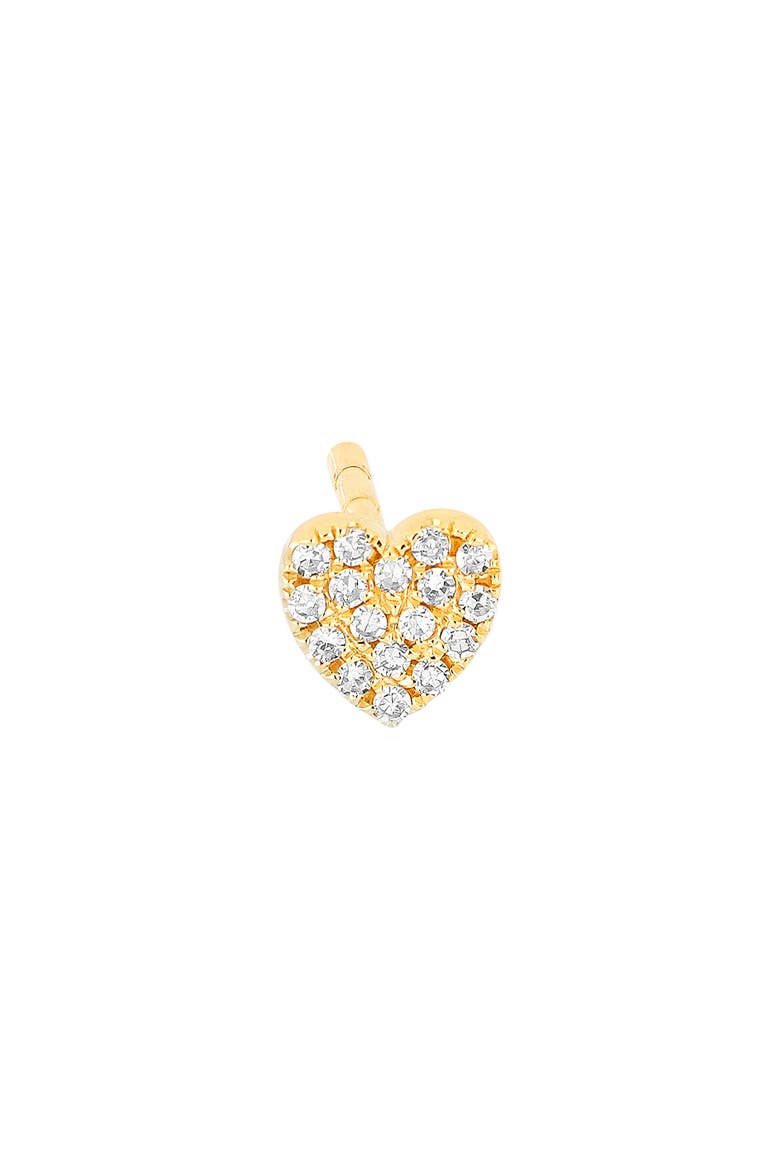 Baby Diamond Heart Stud Earring, Main, color, YELLOW GOLD/ DIAMOND