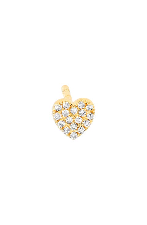 Baby Diamond Heart Stud Earring