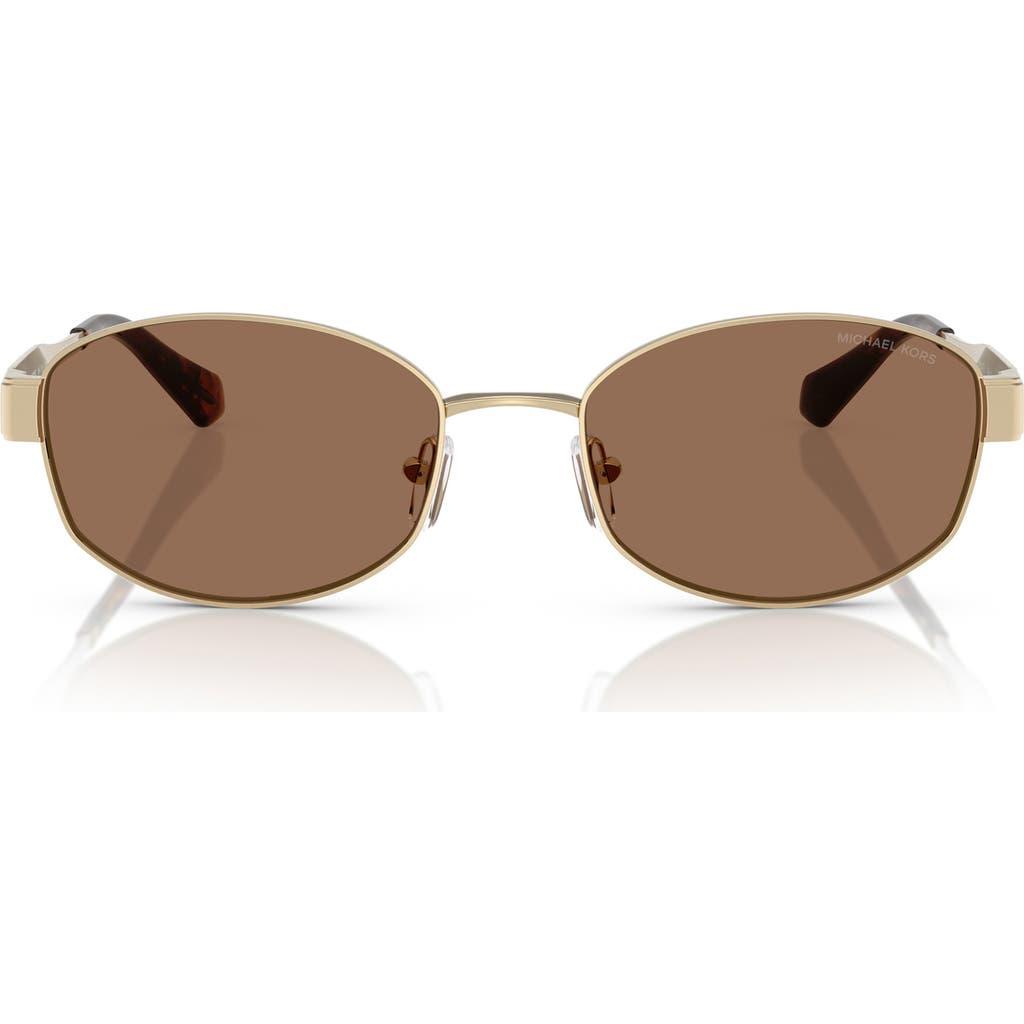 Michael Kors 56mm Oval Sunglasses In Brown/gold