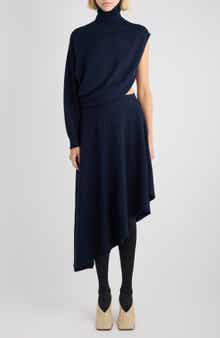 Cutout Long Sleeve Turtleneck Sweater Dress