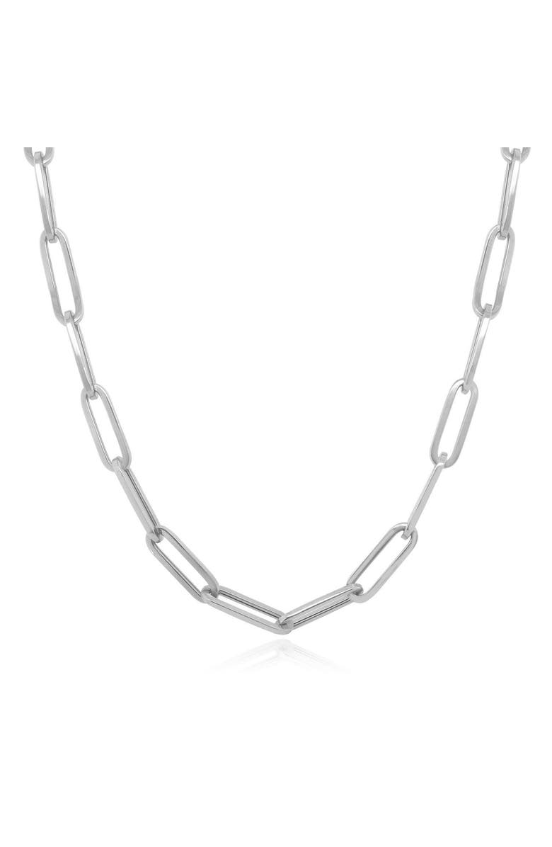 The Lovery Fine Jewelry Extra Large Paperclip Link Chain Necklace, Main, color, White Gold