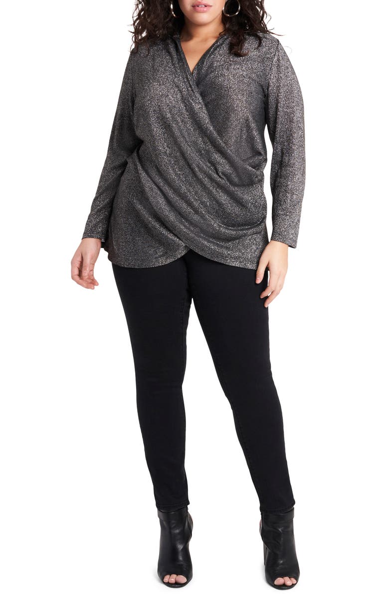 1.STATE Sparkle Knit Cross Front Top, Alternate, color, 