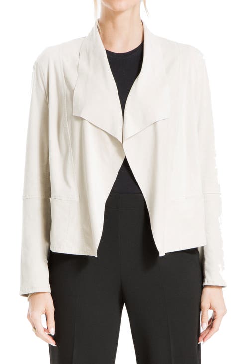 Faux Suede Draped Jacket