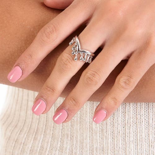 Lucy Quartermaine Wishbone Tear Drop Ring