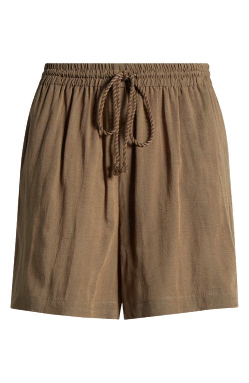 Nordstrom Cover-up Drawstring Shorts In Olive Covert