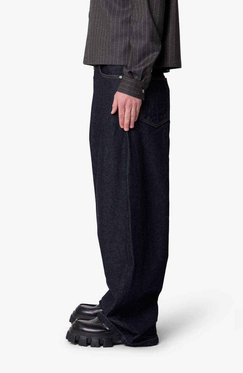 mnml Button Fly Barrel Leg Jeans, Alternate, color, 