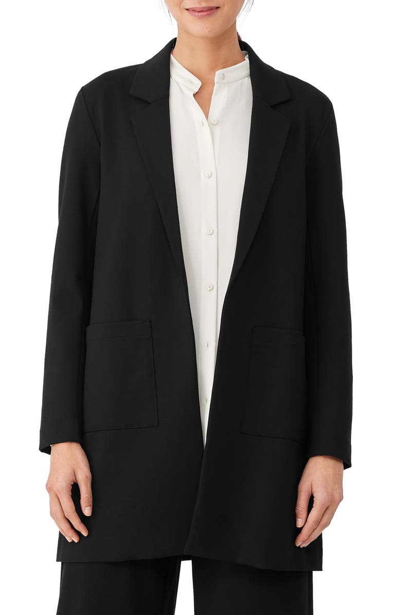 Eileen Fisher Open Front Longline Blazer, Main, color,