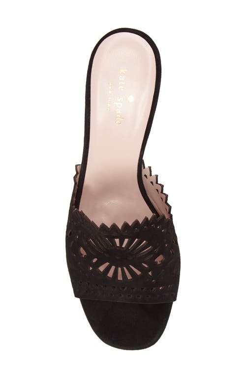 Kate Spade New York Delgado Suede Cutout High Heel Slide Sandals In Black