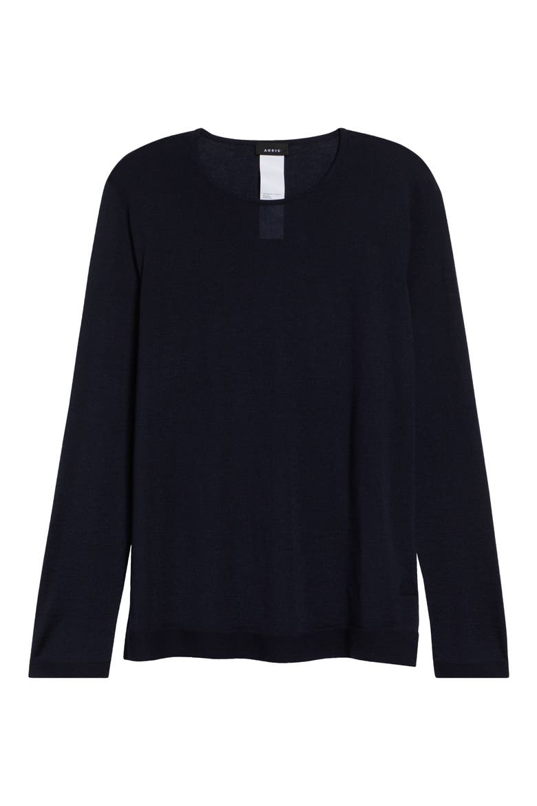 Fine Cashmere & Silk Sweater, Main, color, NAVY