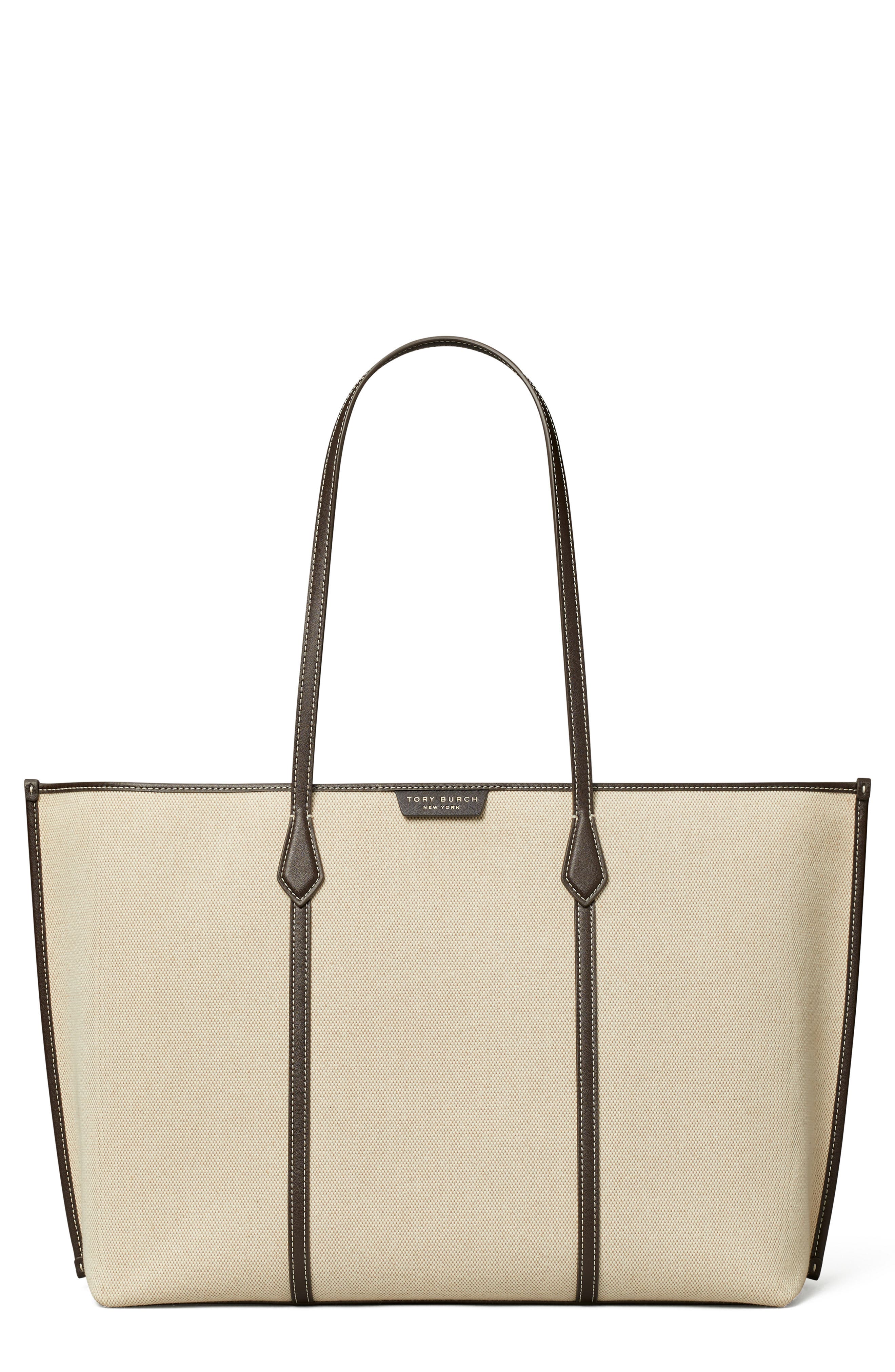 Tory Burch Perry Canvas Tote, Main, color, Natural