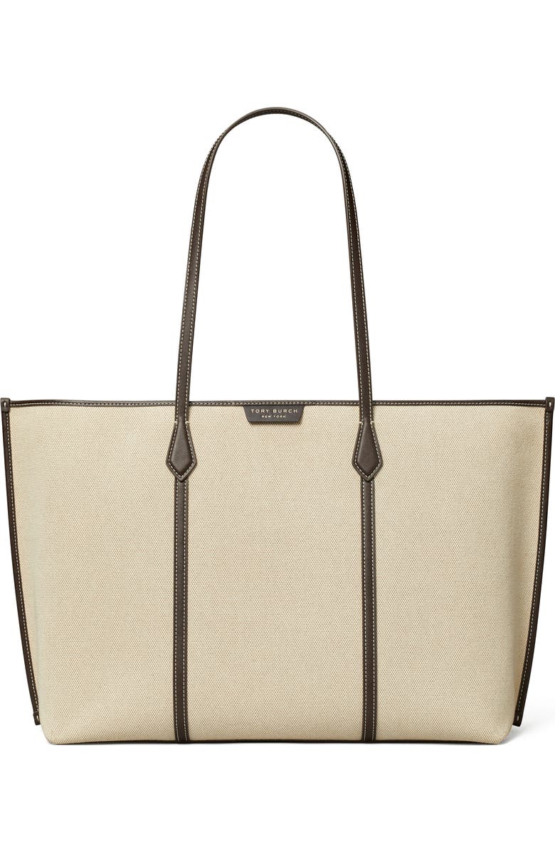 Tory Burch Perry Canvas Tote, Main, color, Natural