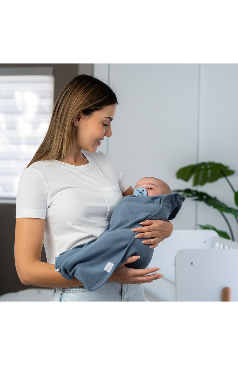 Comfy Cubs Easy Zipper Swaddle Blankets, Alternate, color, Nomadic Blue, Azul