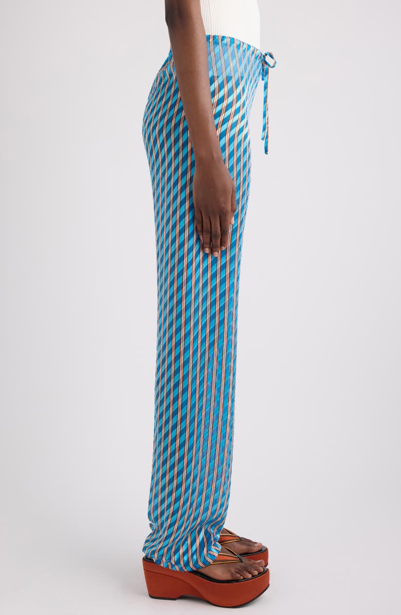 Dries Van Noten Pacha Devour Diagonal Stripe Drawstring Pants, Alternate, color, Turquoise