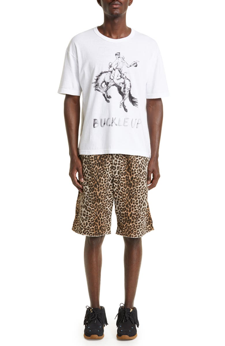 VISVIM Coronel Leopard Print Cotton Blend Shorts, Alternate, color, 