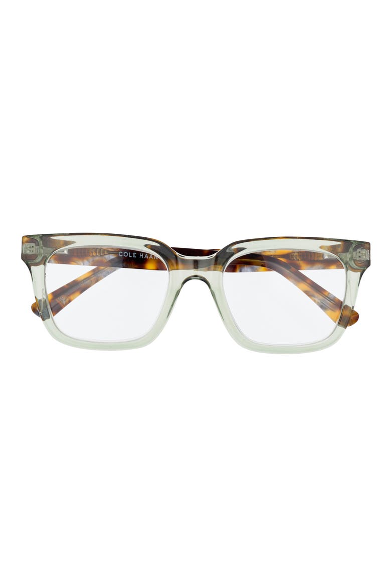51mm Square Reading Glasses, Main, color, CRYSTAL GREEN