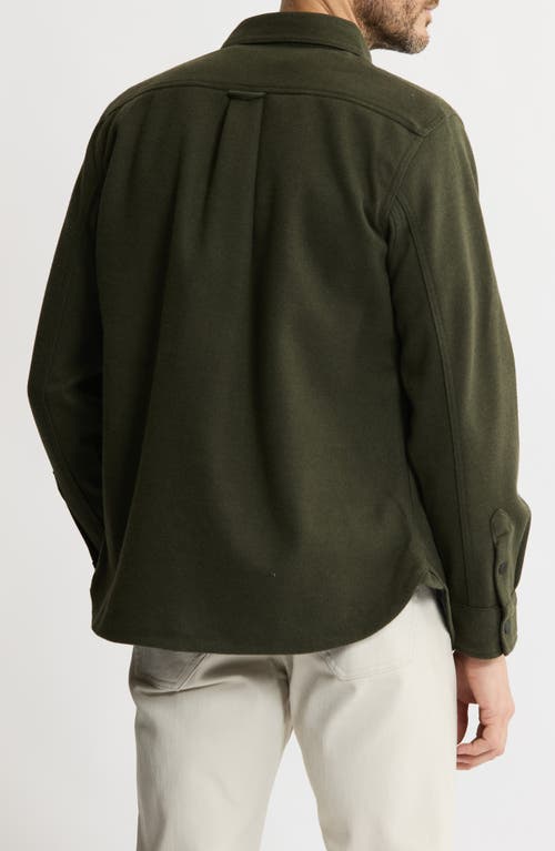 Jachs Brushed Knit Shirt Jacket In Green