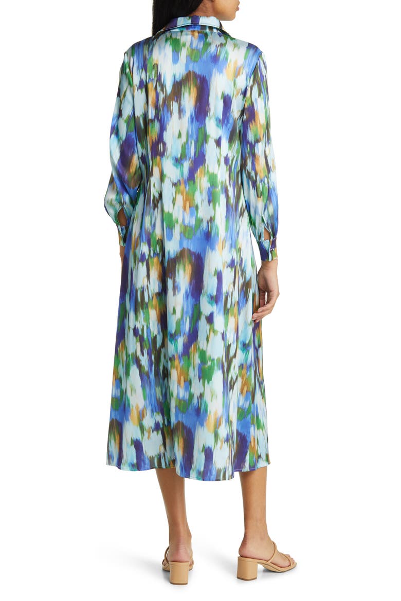 Watercolor Shirtdress, Alternate, color, SATN SKY/ MUL