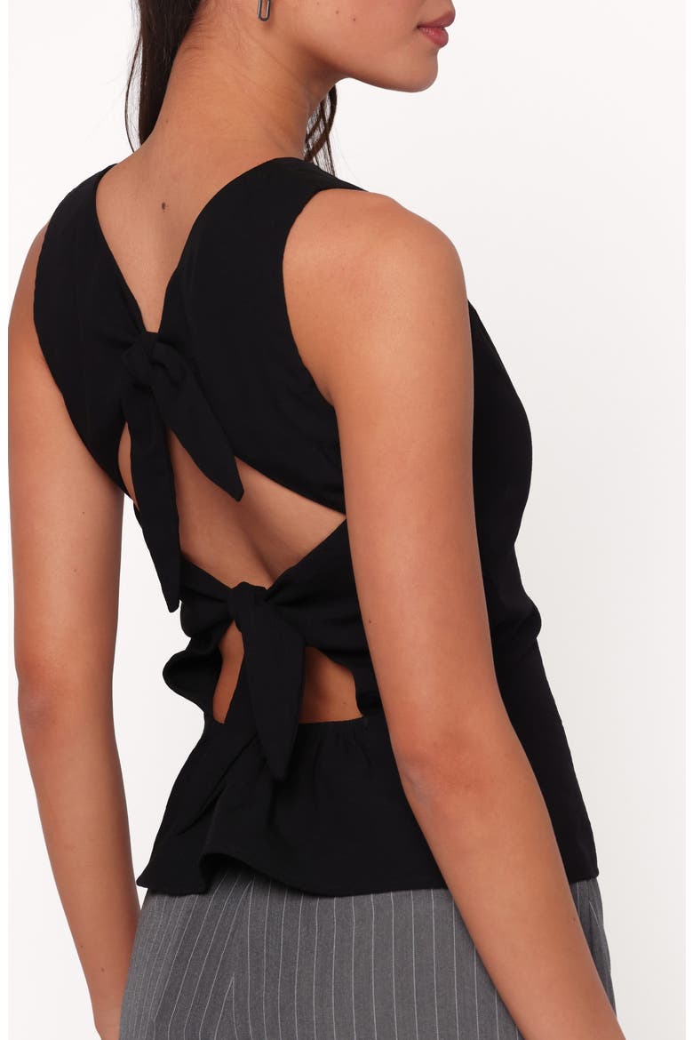 Brynn Tie Back Sleeveless Top, Alternate, color, BLACK