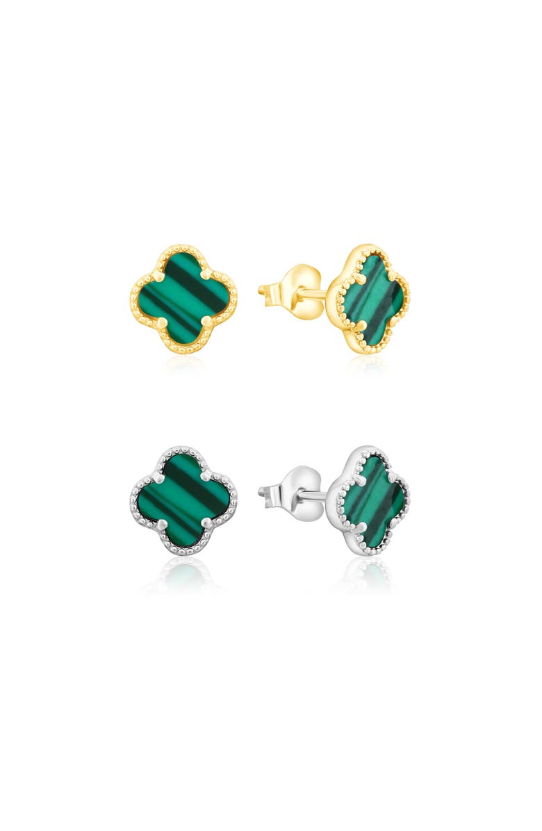 Donatello Gian Sterling Silver Studs Set, Main, color, Green