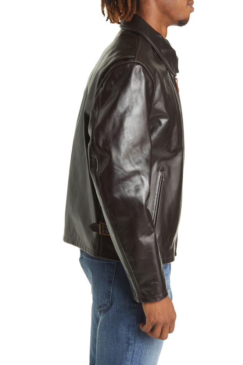 Classic Heavy Steerhide Racer Jacket, Alternate, color, BROWN