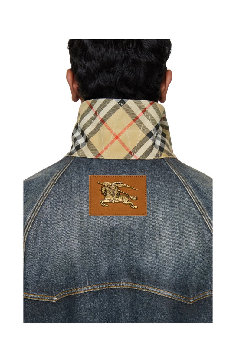 Burberry Coated Denim Jacket, Alternate, color, Mid Blue