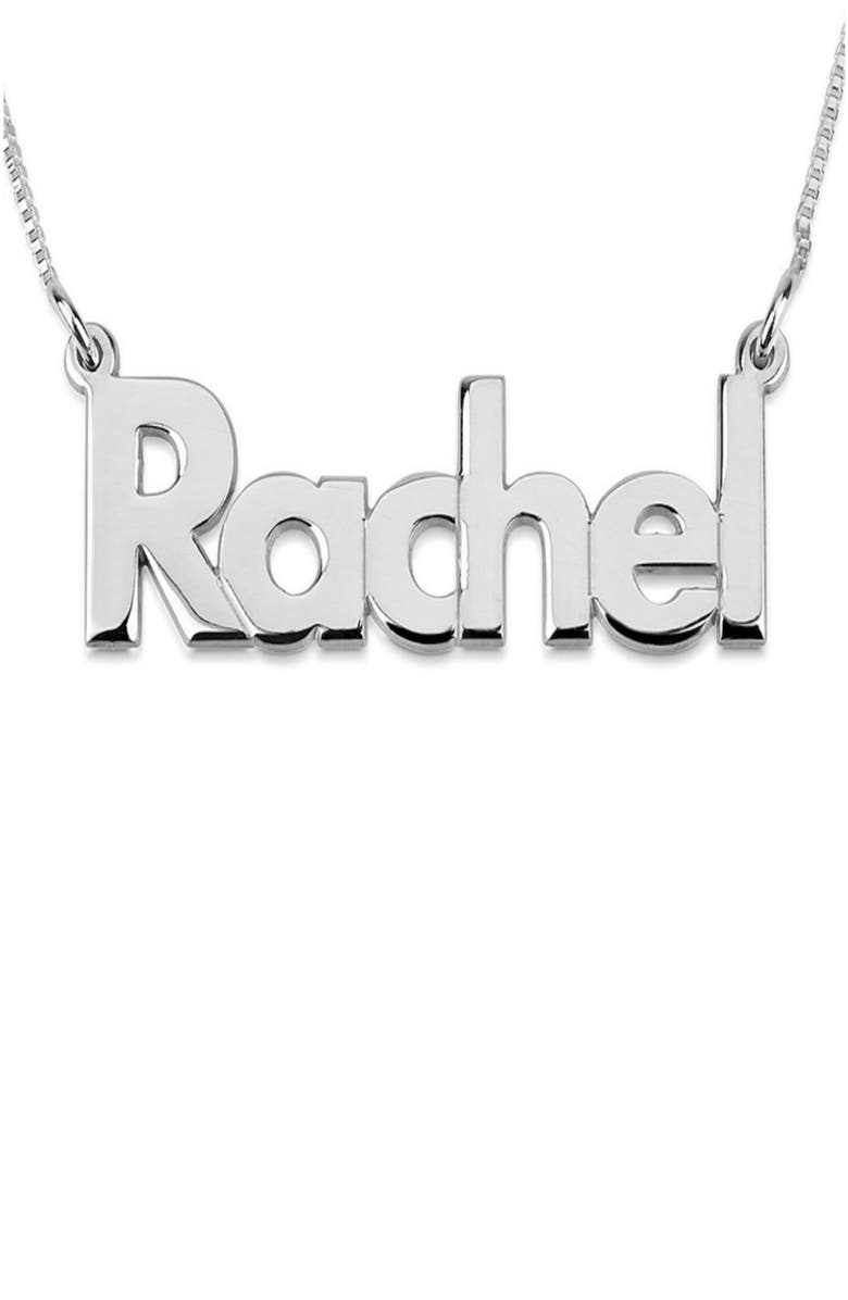 MELANIE MARIE Bold Nameplate Customizable Pendant Necklace, Main, color, Sterling Silver