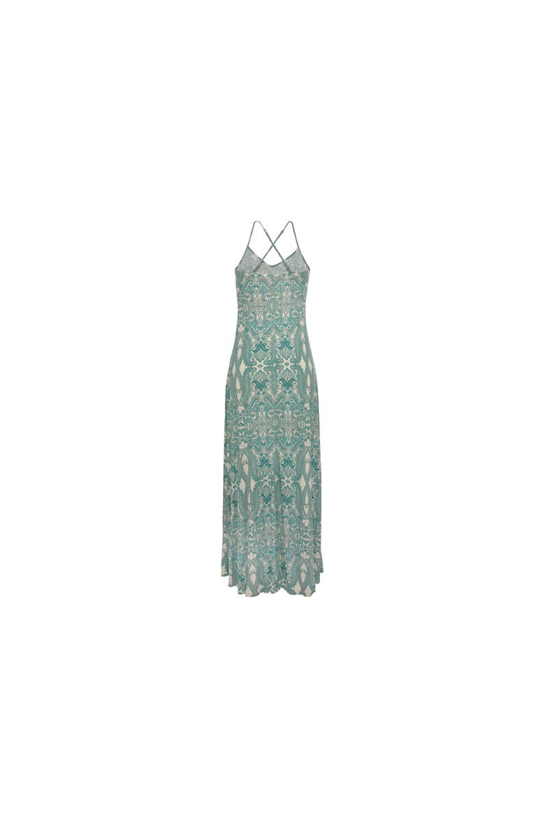 Crossed Strap Maxi Dress, Alternate, color, Green Patterned