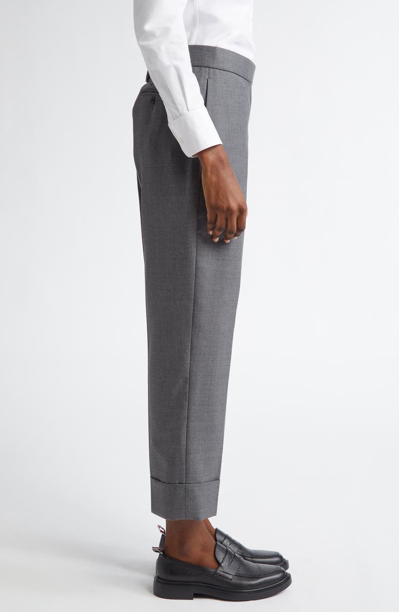 Thom Browne Classic Funmix Wool Twill Trousers, Alternate, color, Medium Grey