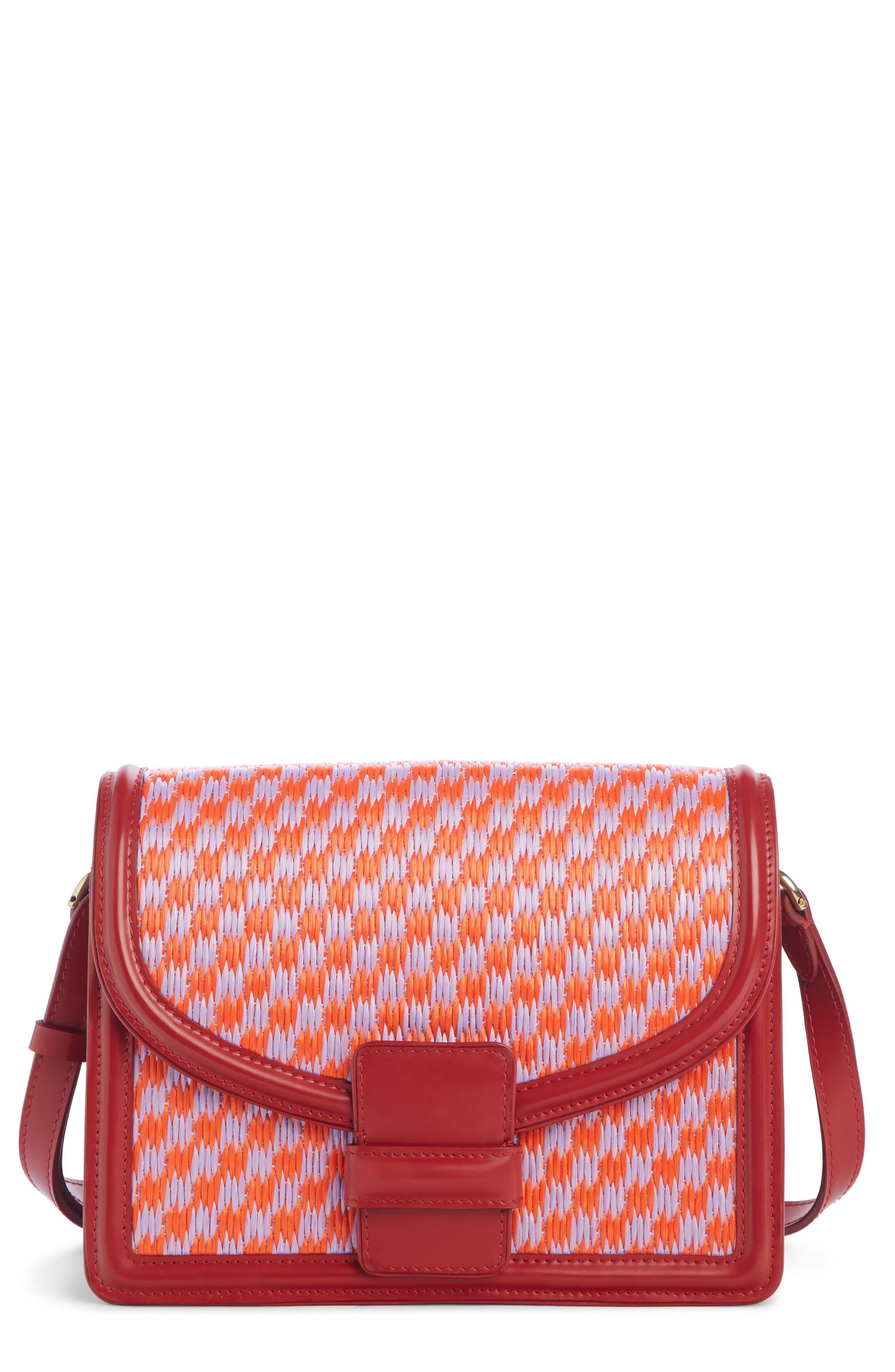 Dries Van Noten Woven Raffia & Leather Crossbody Bag, Main, color, 