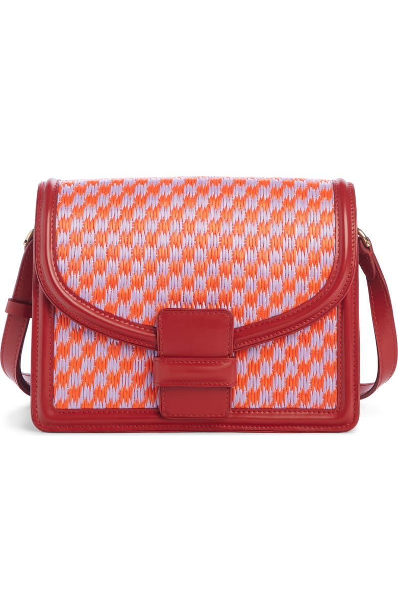 Dries Van Noten Woven Raffia & Leather Crossbody Bag, Main, color,