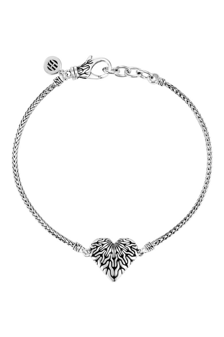 Heart Pendant Bracelet, Main, color, SILVER