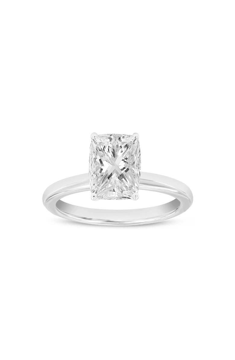 LuvMyJewelry Nisrine 14K White Gold Cushion Cut Lab Grown Diamond Solitaire Engagement Ring - 2.25 Ct, Main, color, 14K White Gold