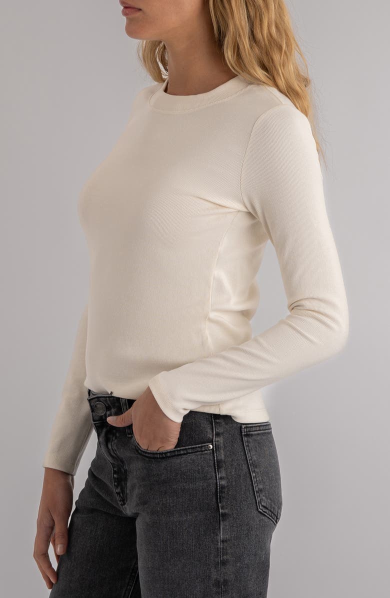 KUT from the Kloth Noelie Rib Top, Alternate, color, Ivory