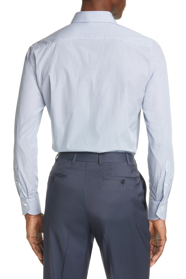 Trim Fit Geometric Dress Shirt, Alternate, color, BLUE
