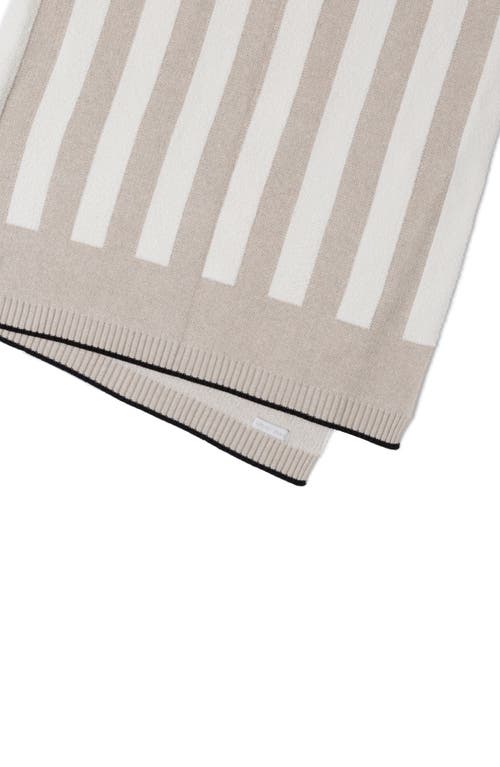 Barefoot Dreams Cozychic® Stripe Throw Blanket In Oatmeal/cream