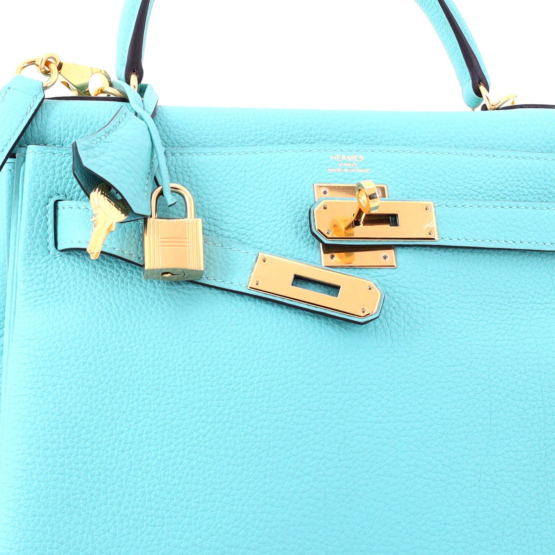 Pre-Owned Hermes Kelly Handbag Blue Togo with Gold Hardware 28, Alternate, color, Bleu Atoll