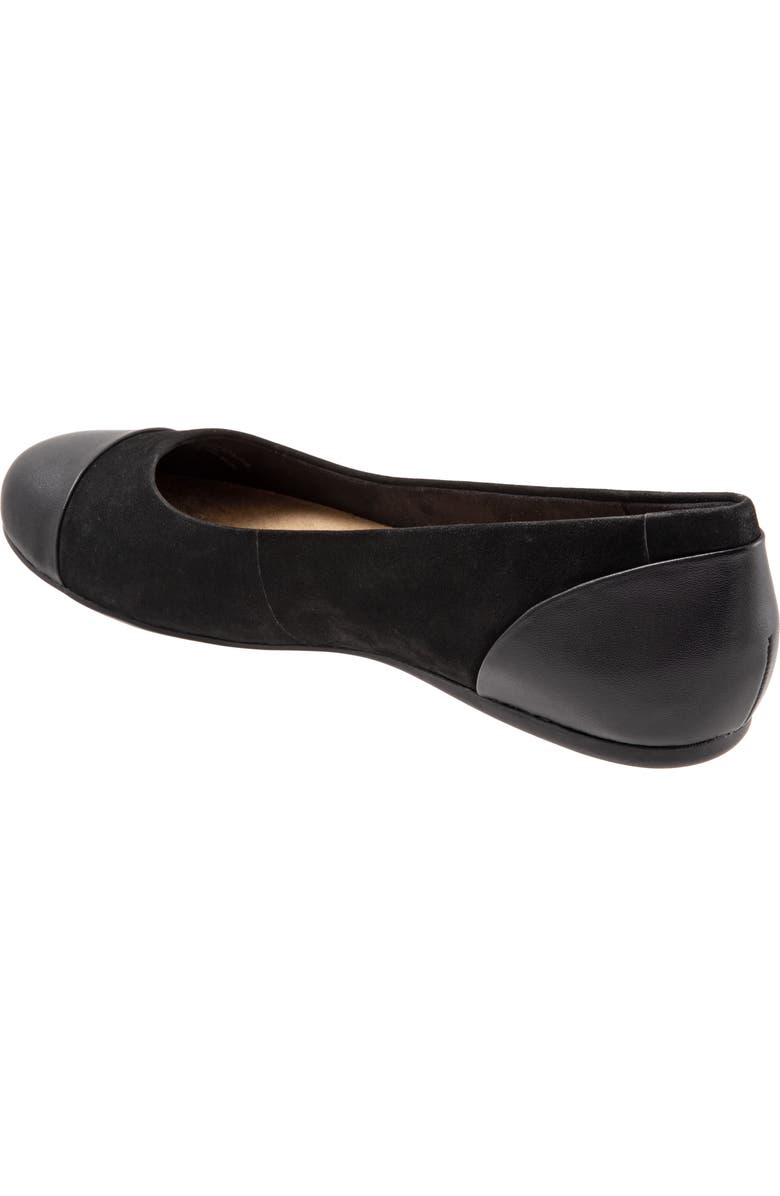 SoftWalk<sup>®</sup> Sonoma Cap Toe Flat, Alternate, color, Black Nu