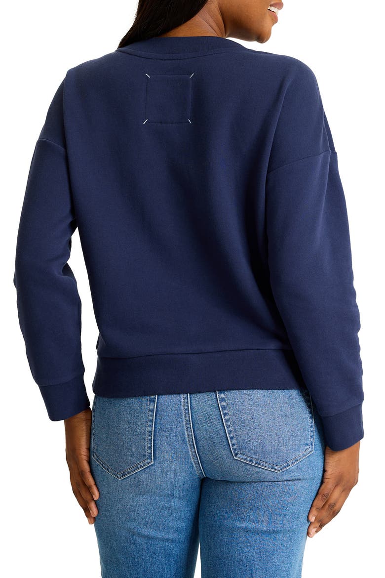 Marina del Mar Cotton V-Neck Sweatshirt, Alternate, color, COASTLINE