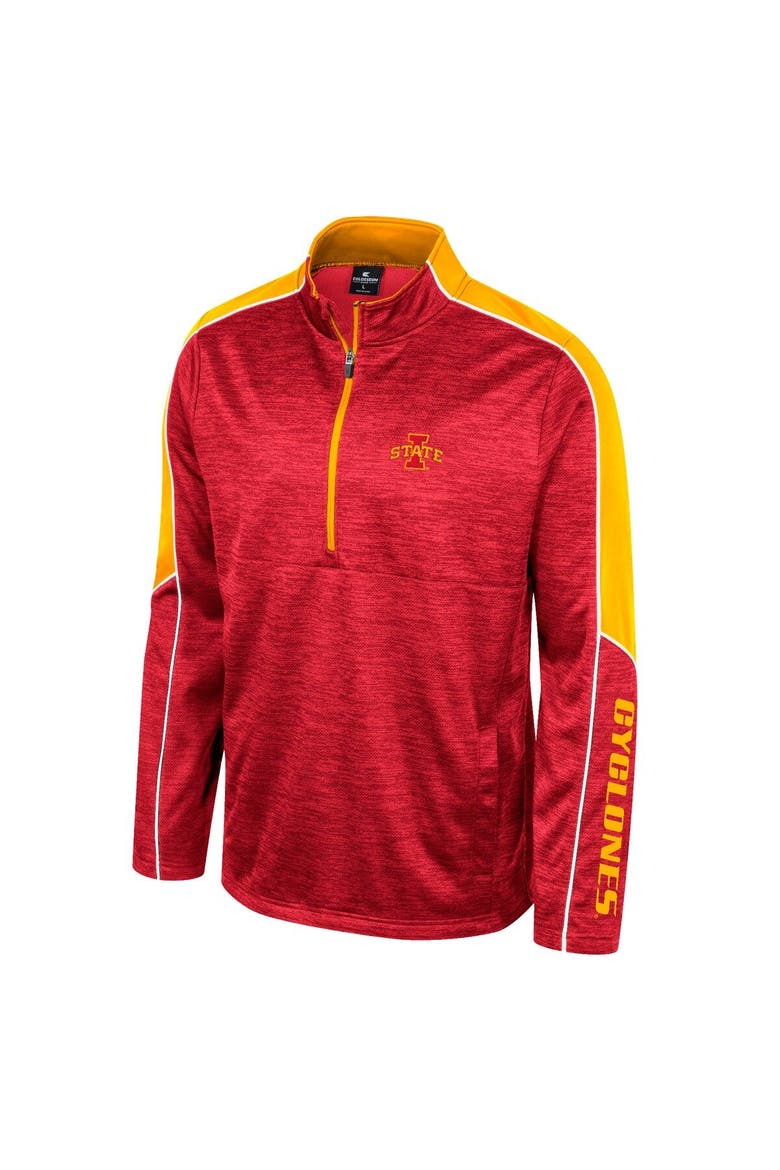 Men's Colosseum Cardinal Iowa State Cyclones Marled Half-Zip Jacket, Alternate, color, Cardinal