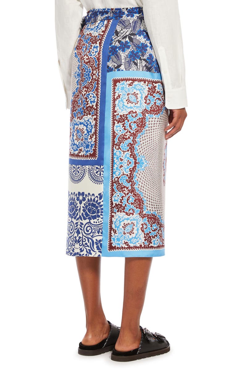 Weekend Max Mara Nuevo Floral Print Silk Wrap Skirt, Alternate, color,